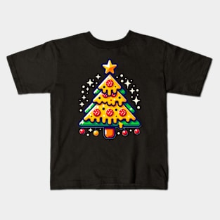 Pizza Xmas Tree, Christmas Style Pizza Lover Kids T-Shirt